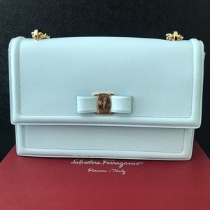 Salvatore Ferragamo Light Blue Calfskin Handbag
